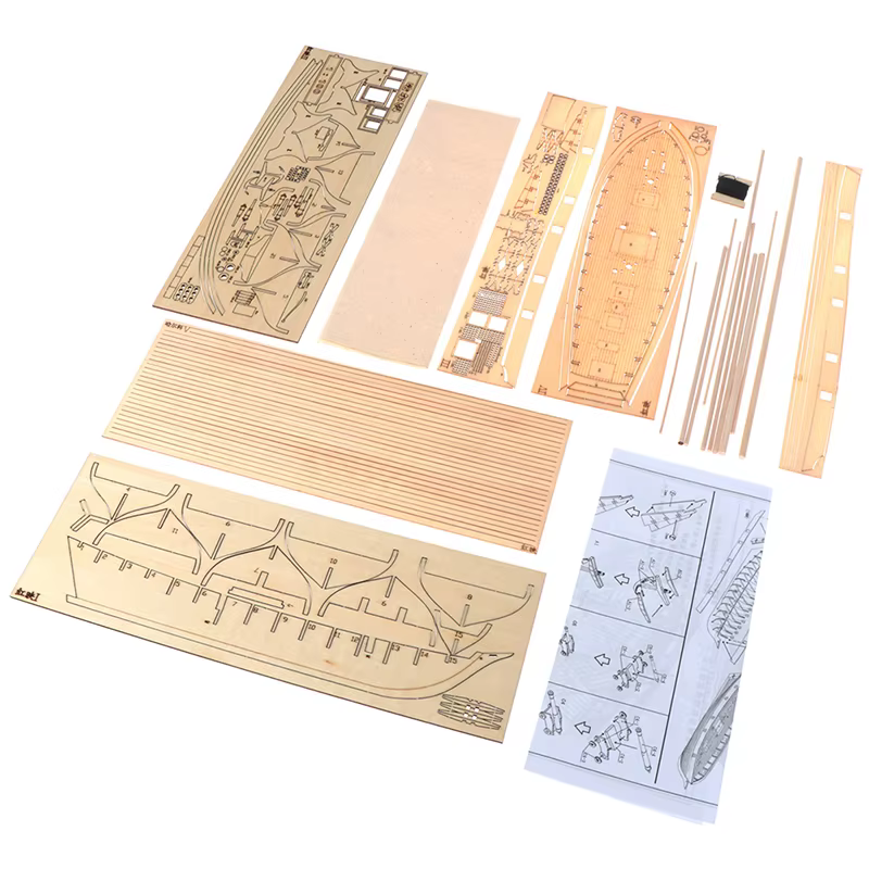 Kit de Modèle de Bateau en Bois - Bateau à Voile à Assembler Soi-même, Décoration Nautique Artisanal