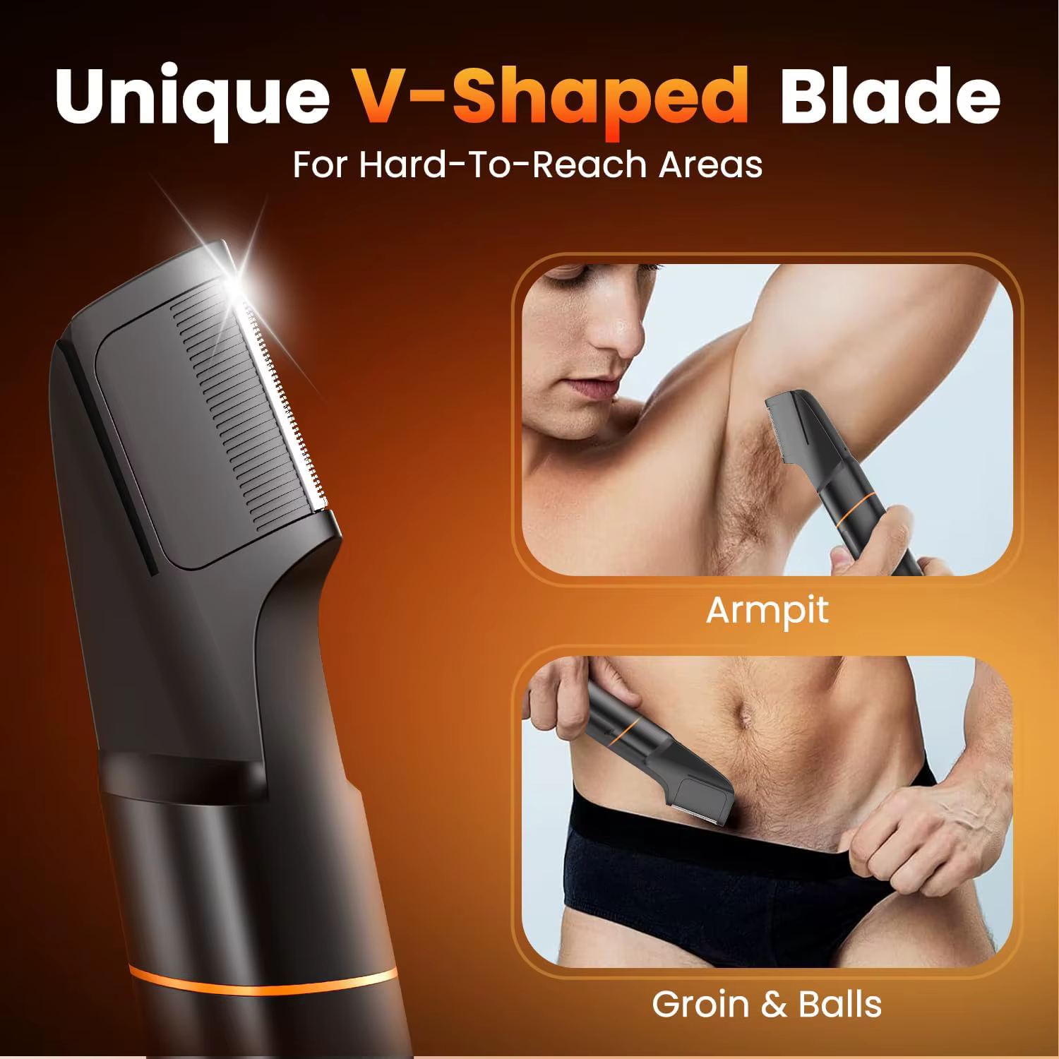 MAXGROOM Manscape corps tondeuse 4 en 1 IPX6 étanche pubien et aine rasage électrique Kit de toilett