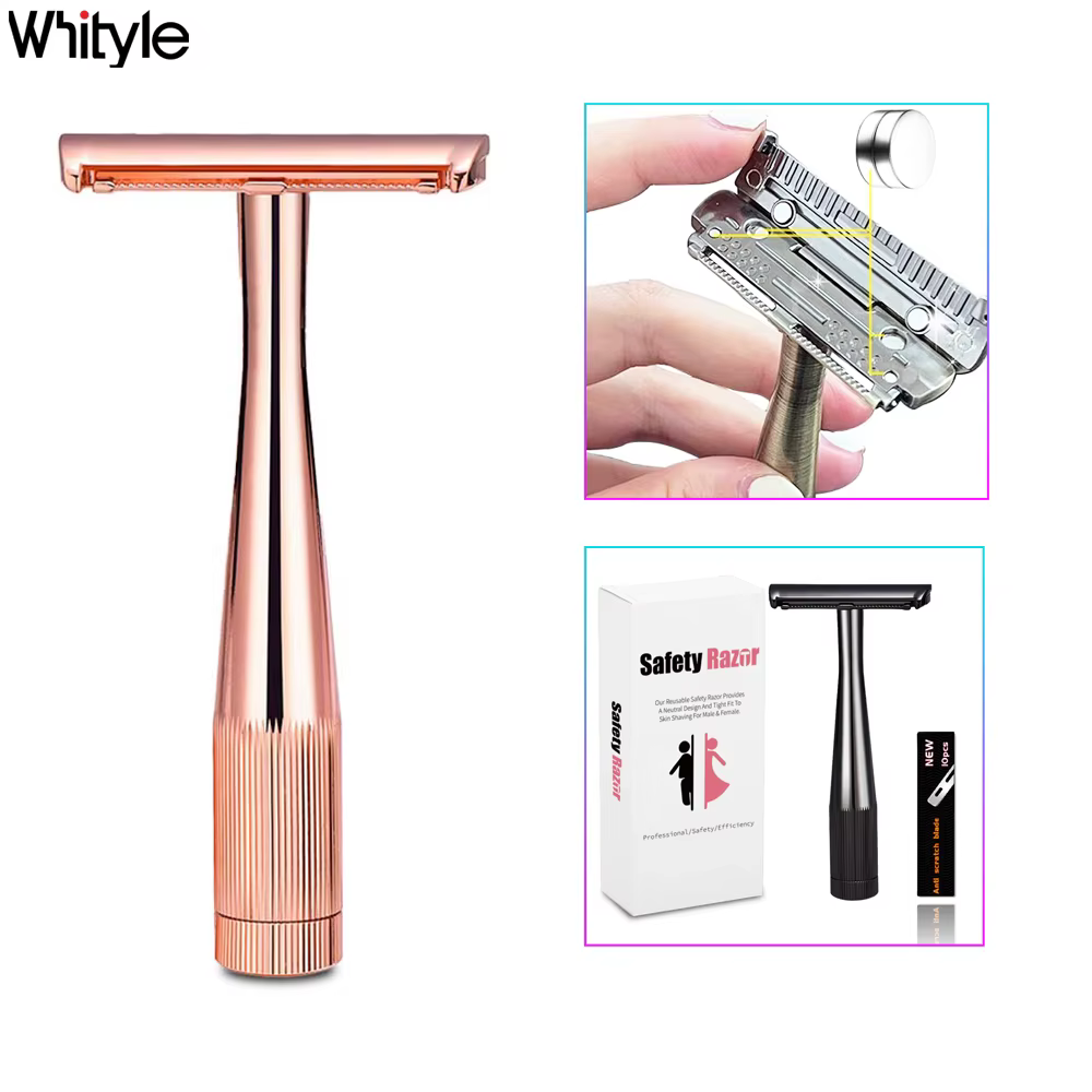 Rasoir de sécurité écologique Whityle16T pour femmes, lames de protection AC, rasoir pour hommes et 