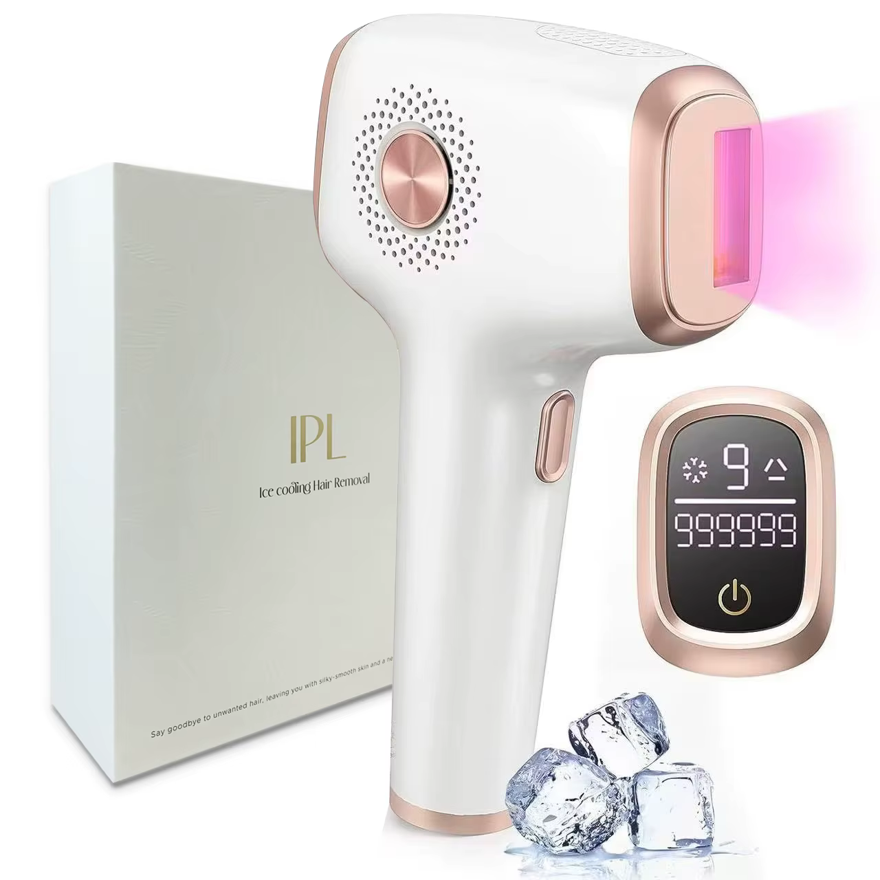 Épilation IPL avec fonction de soin de refroidissement par glace pour femmes permanente, 999 999 fla