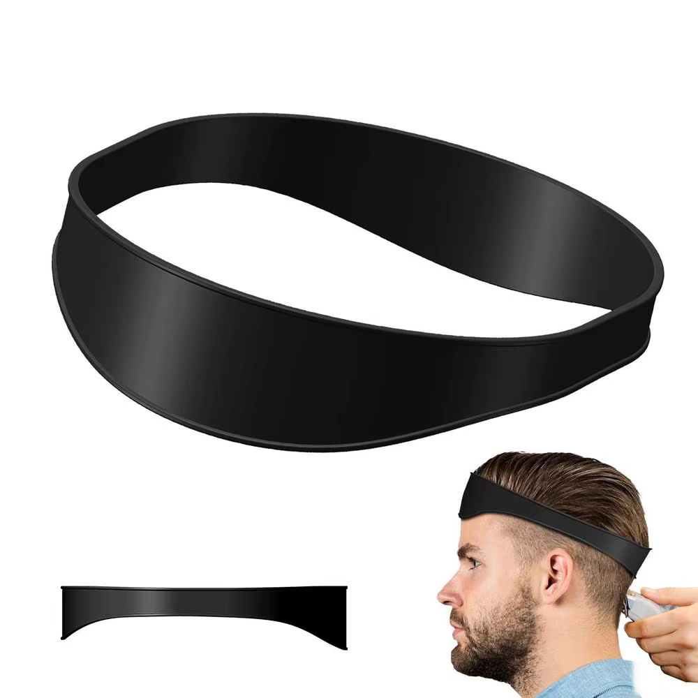 Gabarit de rasage en silicone pour la nuque, bandeau incurvé, outil de coupe de cheveux DIY à domici