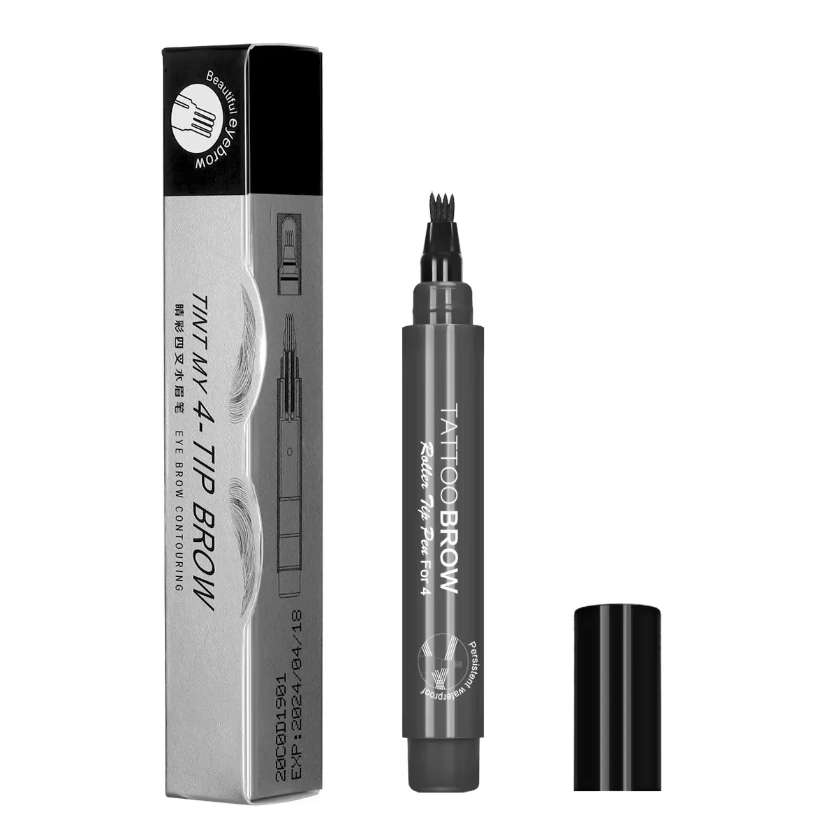 Stylo de remplissage de barbe à 4 pointes, rehausseur de cheveux, réparation durable, coloration des