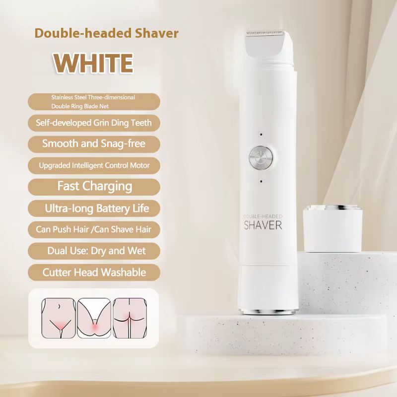 Épilateur électrique Double tête pour femmes, Rechargeable, indolore, rasoir pour les zones privées