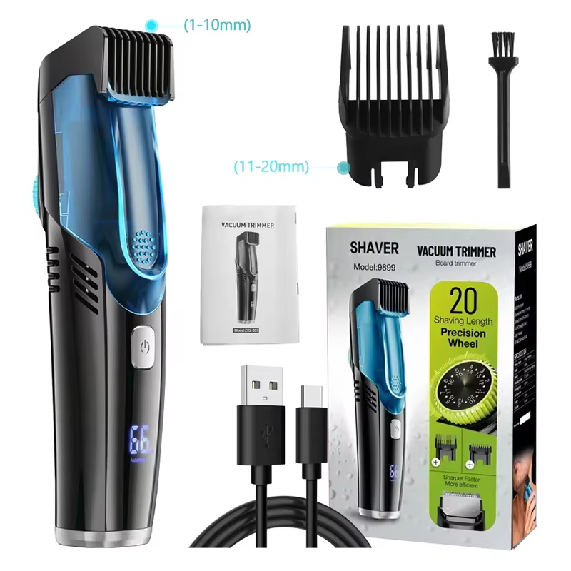 Tondeuse à barbe sous vide pour hommes, tondeuse à moustache aste avec peigne à longueur réglable (1