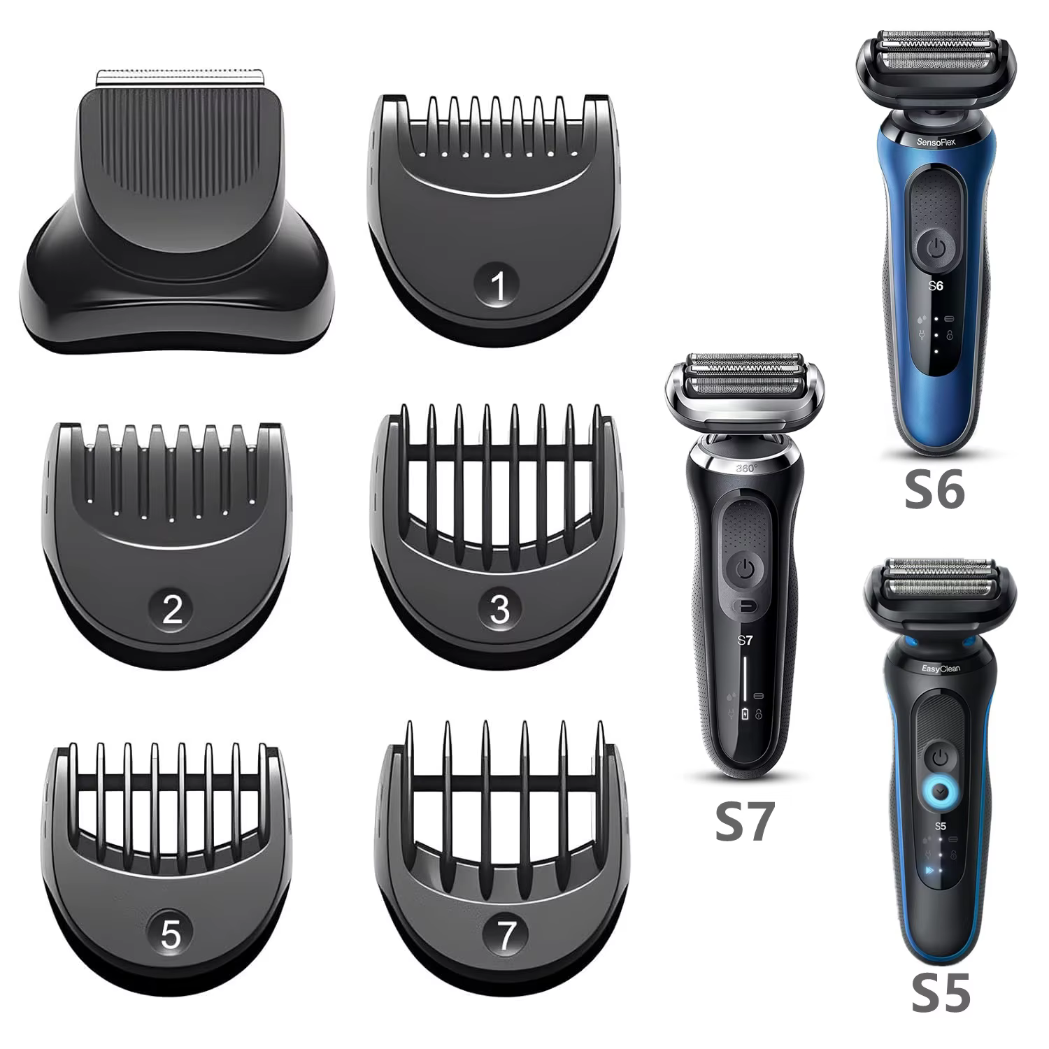 Tête de tondeuse à barbe pour rasoirs électriques Braun série 5, 6, 7, 5120s/5150cs/5049cs/6177cc/61