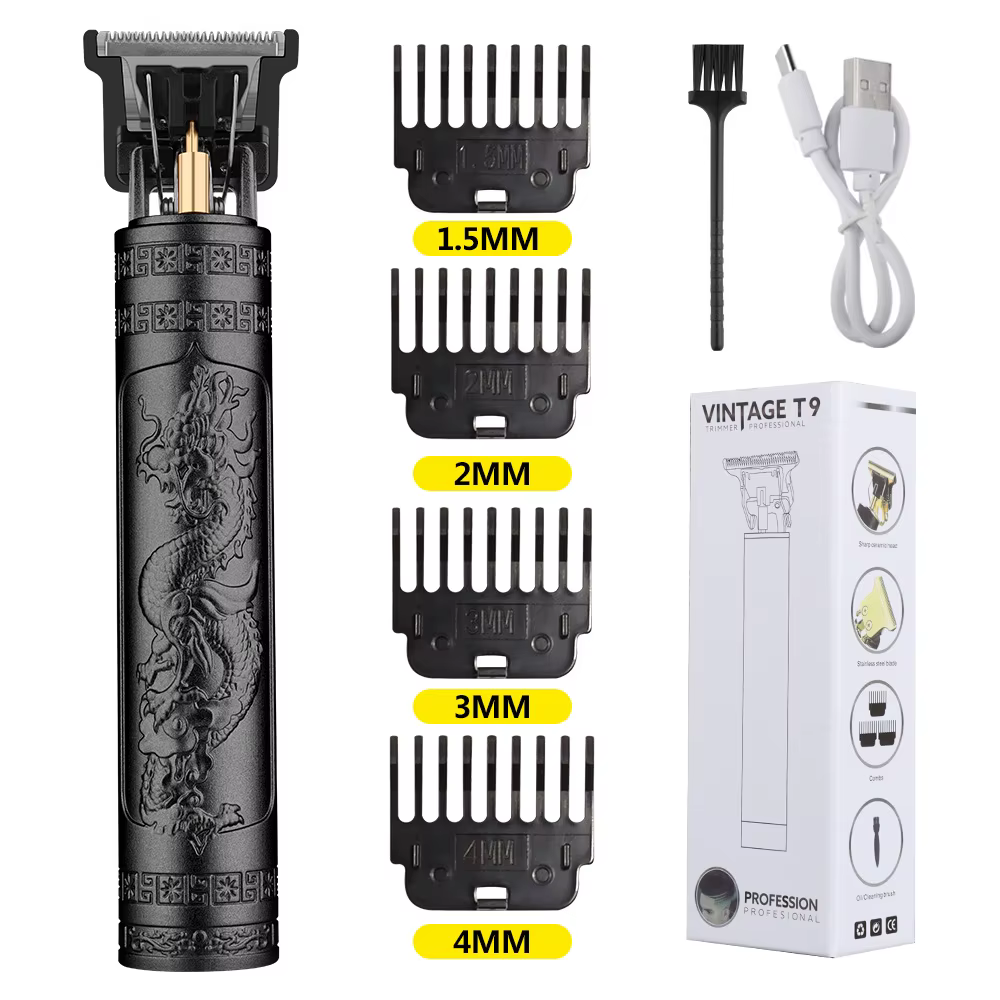 Ensemble de machine à couper les cheveux rétro T9 pour hommes, tondeuse à vestes, rasoir électrique