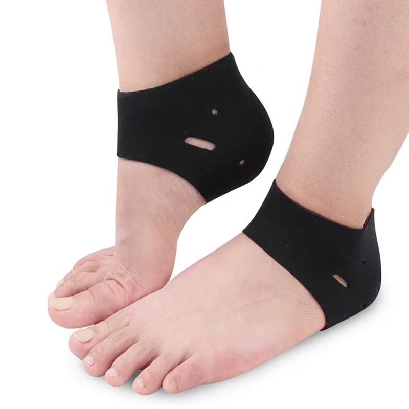 ^1 paire de chaussettes à talons hydratantes en tissu doux, entretien des pieds craquelés, soins de