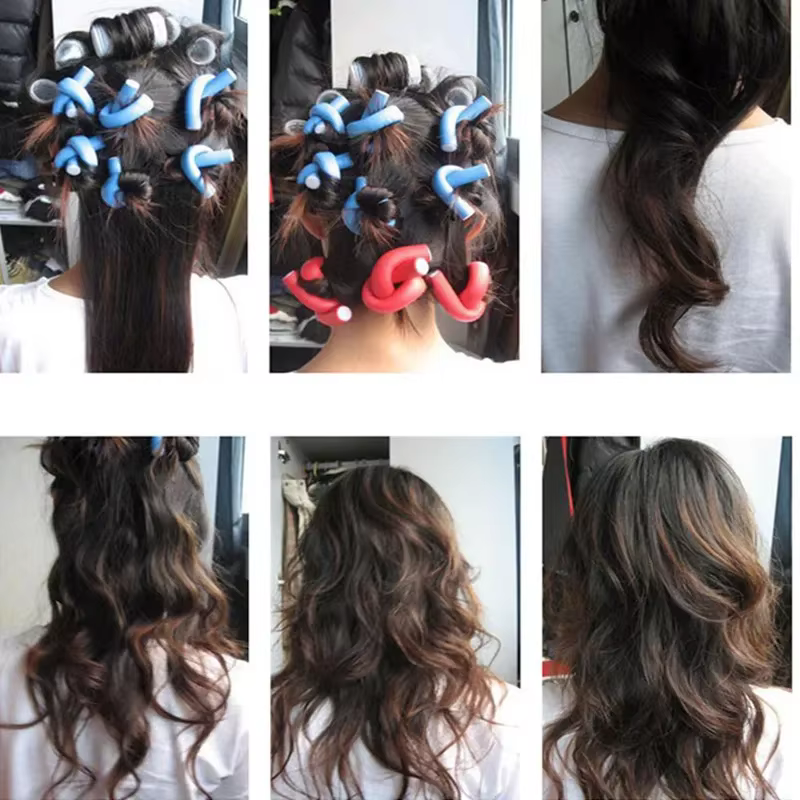 Bâtons de curling de rouleau de cheveux d'air magique, bigoudi doux, torsion de mousse, tiges flexib