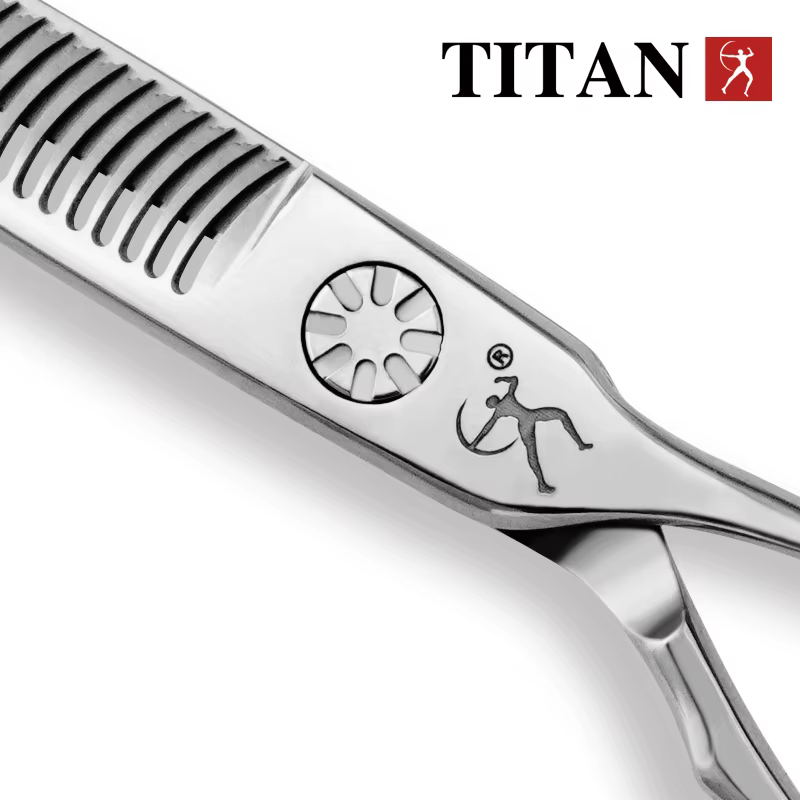 Ciseaux amincissants pour cheveux Titan avec vis à billes pour barbe VG10 ACIER