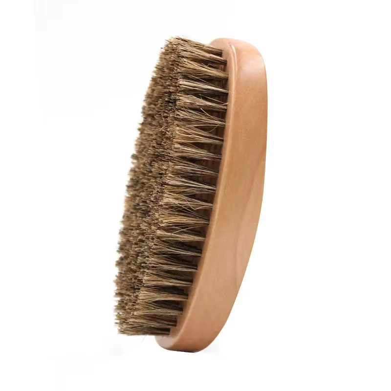 Hommes rasage barbe brosse sanglier 100% cheveux Style peigne poils 360 courbe vague brosse à cheveu