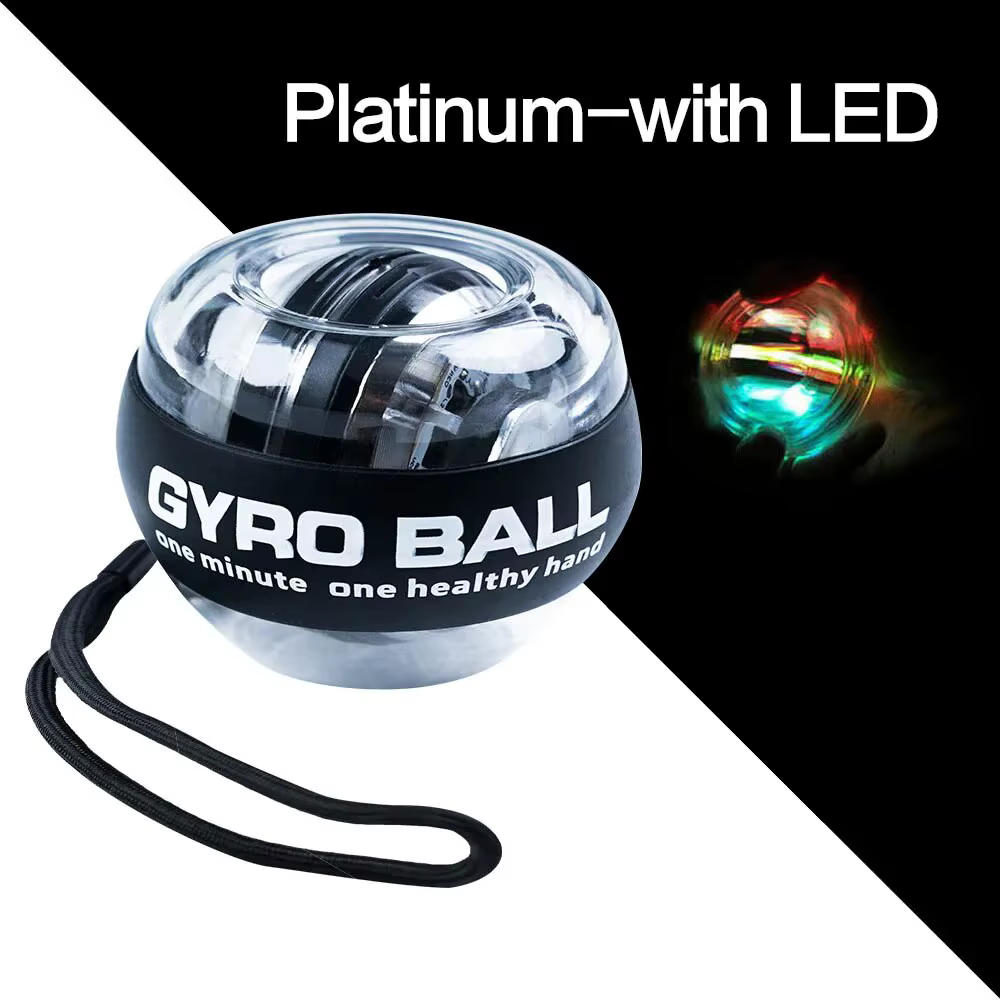 Boule d'entraînement de puissance de poignet LED, gyroscope à démarrage automatique, balle de poigne