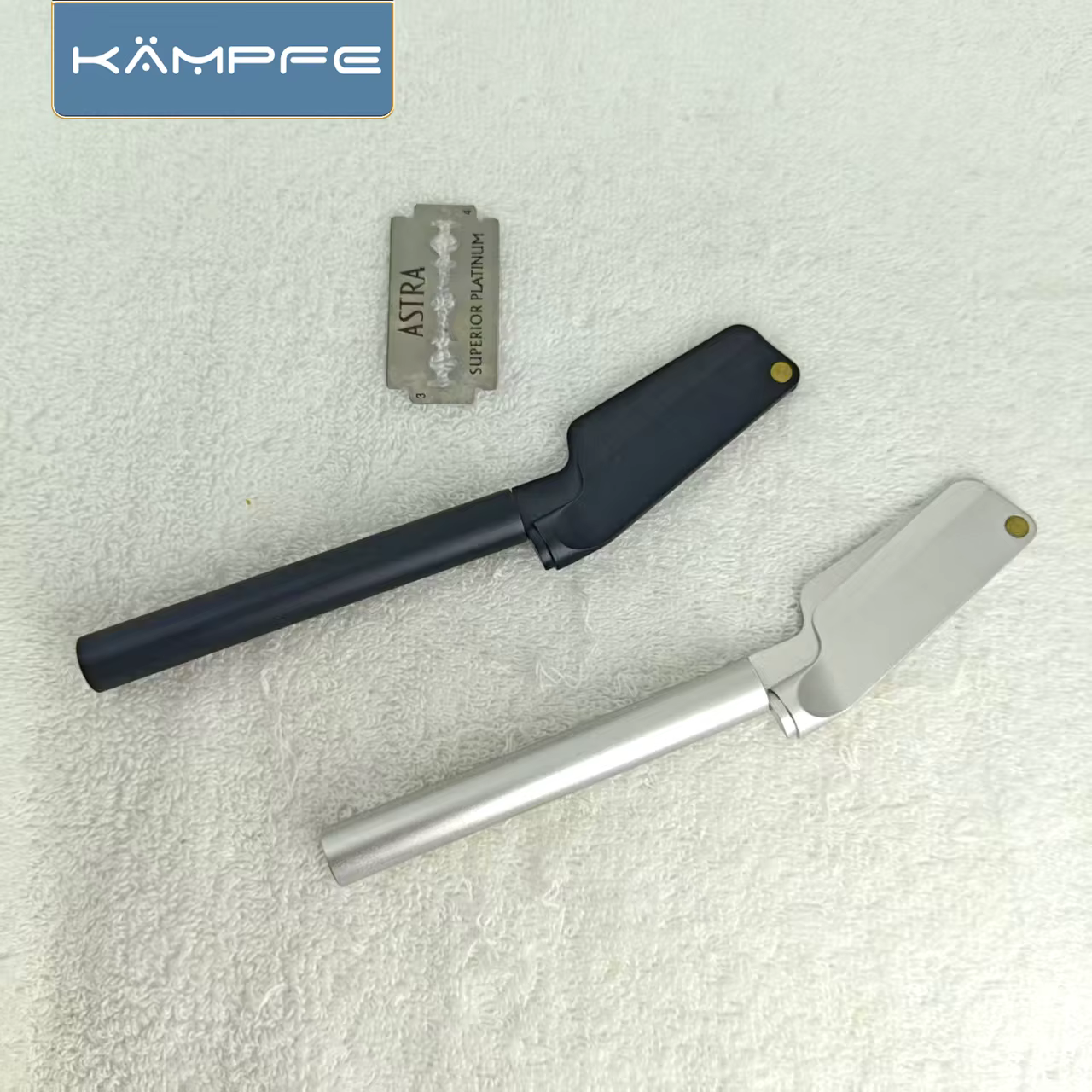 Rasoirs classiques manuels KAMPFE, usinage CNC de sécurité de l'aluminium, pour la barbe et le coiff
