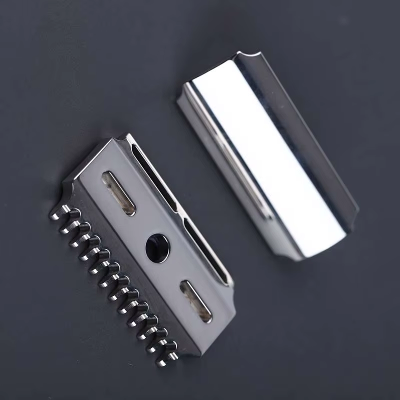 Tête de rasoir de sécurité à double peigne poli en acier inoxydable Yaqi Vostok 90DC 316 avec écart