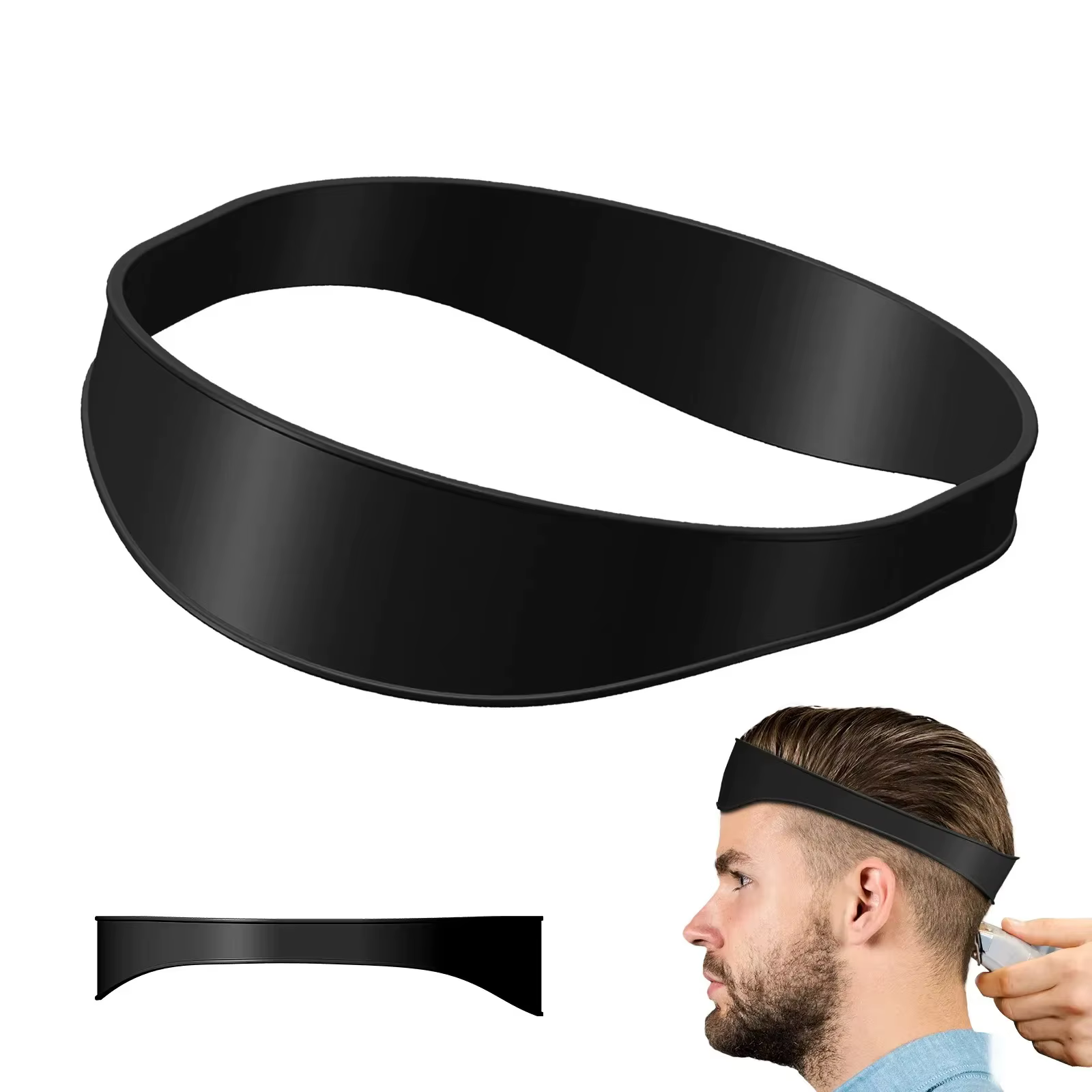 Bande de sauna incurvée en silicone pour la coupe des cheveux à la maison, modèle de rasage, guide d