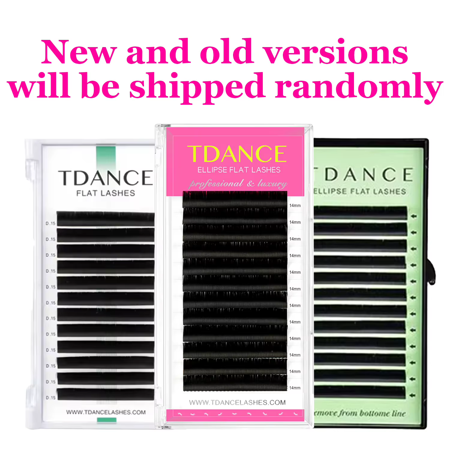 TDANCE 12 lignes 8-15mm Ellipse cils plats mat pointes fendues en forme d'extension de cils naturels