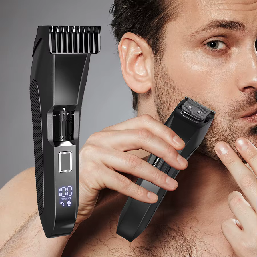 Tondeuse à barbe pour homme The Beard - Tondeuse sans fil réglable sur 20 longueurs pour l'entretien