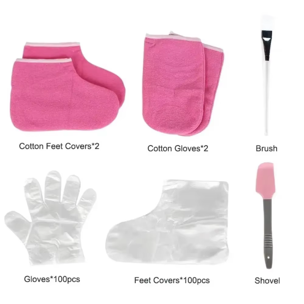 Ensemble d'accessoires de soins pour les mains et les pieds, paraffine, gants, chaussons, traitement