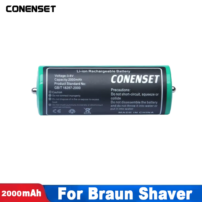 Batterie de Rechange UR18500L pour Rasoirs Électriques Braun Série 5, 7, 8, 9, UR18500Y