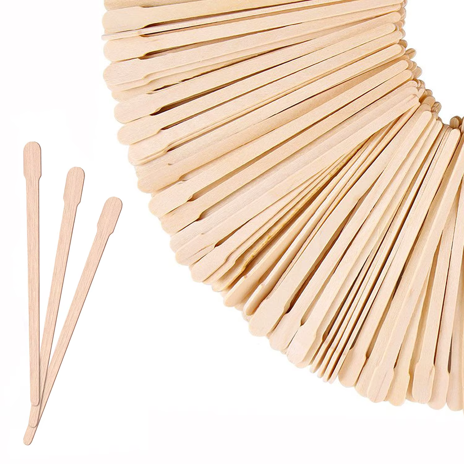 100 pièces bâtons de cire en bois sourcil lèvre nez petits bâtons applicateurs de cire pour épilatio