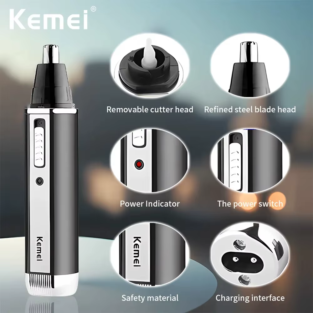 Kemei KM-6630 4 en 1 nez sourcils cheveux tondeuse à barbe rasoir électrique Rechargeable nez oreill