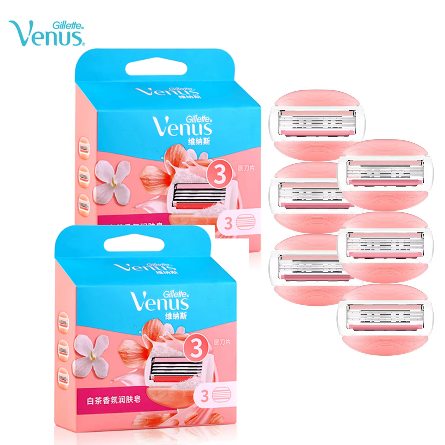 Gillette-Rasoir Vénus confortable pour femme, 6 pièces, 3 couches avec barre de Regina