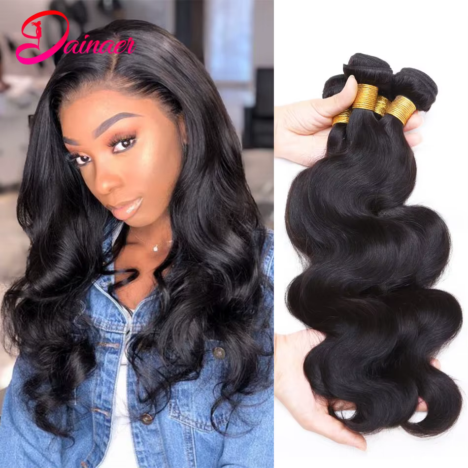 Bundles brésiliens de cheveux humains Body Wave, 100% cheveux vierges non transformés, tissage natur