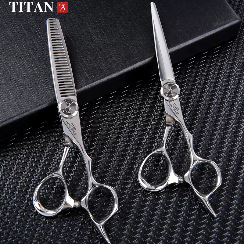 TITAN ciseaux de coiffeur professionnels ciseaux de coiffeur coupe de cheveux ensemble d'amincisseme