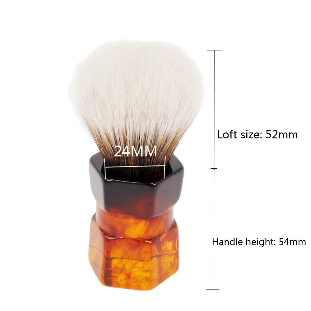 YAQI-Barbe à cheveux synthétiques Moka Express, 24mm, blaireau de rasage pour hommes