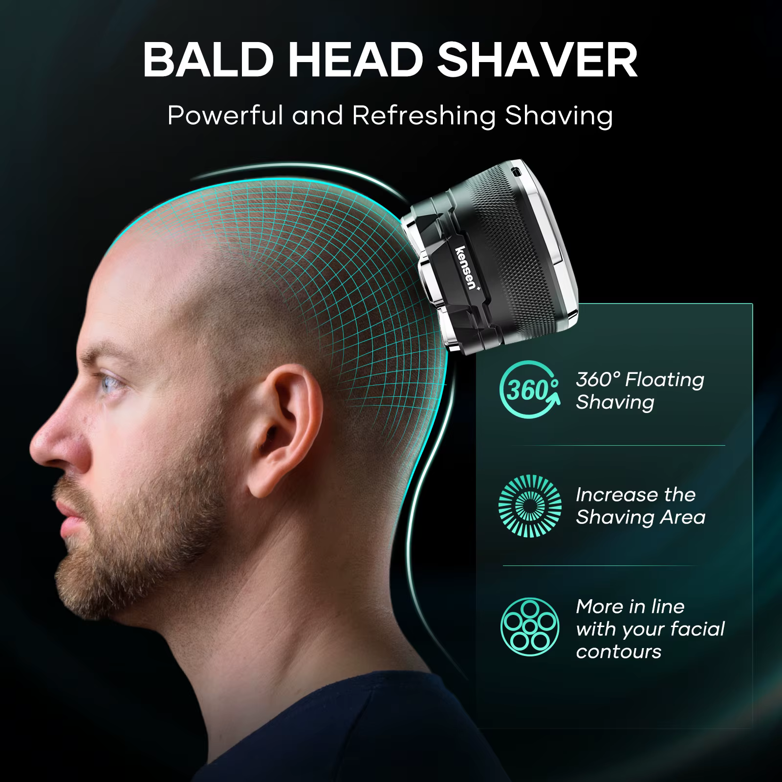 KENSEN 6D rasoir électrique flottant magnétique pour hommes tête humide/sèche rasoir tondeuse à chev