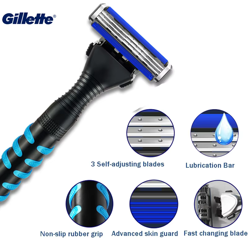 Gillette Vector 3 – rasoir manuel sécurisé pour hommes