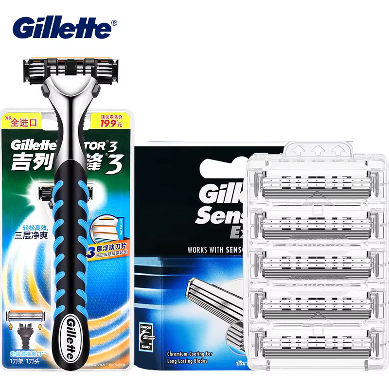 Gillette – Lames de rasoir Sensor Excel et Vector3 pour homme