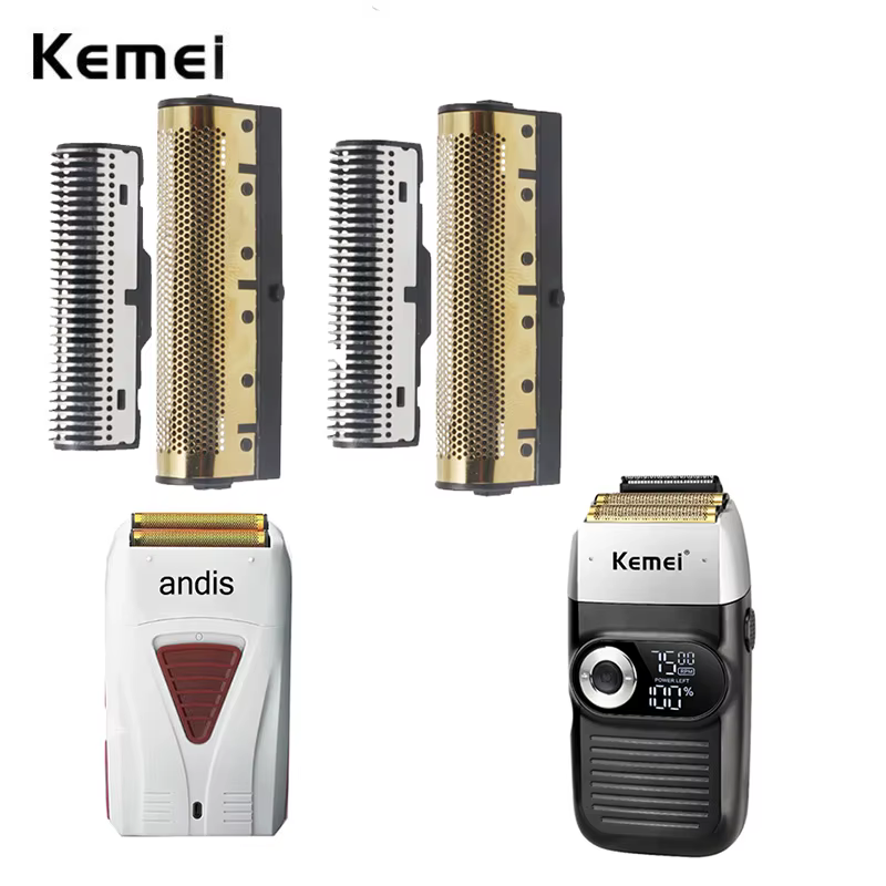 Kemei KM-2026 KM-2028 lames de rechange pour rasoirs électriques d'origine filet de couteau en aluminium et tête de coupe convient au rasoir Andis 17170/17205