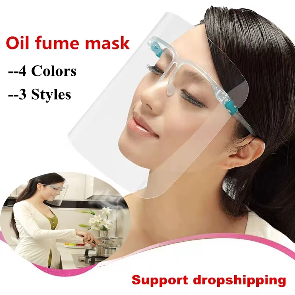 Bouclier facial Transparent de cuisine, lunettes Anti-huile et oignon, masque de protection Anti-poussière, outils de cuisine réutilisables