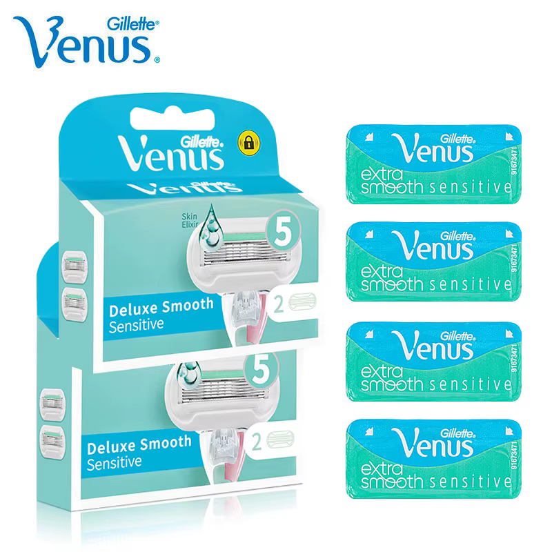 Gillette Venus rasoir femme Deluxe lisse 5 couches lames de rasage pour dame peau sensible épilation remplacement lame recharge