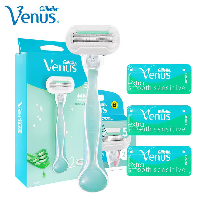 Gillette Venus rasoir femme Deluxe lisse 5 couches lames de rasage pour dame peau sensible épilation remplacement lame recharge