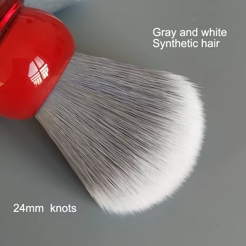 Dscosmetic Kensurfs Brosse à raser à poils doux avec manche en résine rouge