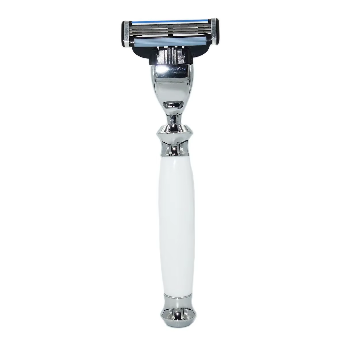 IRAZOR Classic Mach 3 rasoir de sécurité pour hommes rasage de la barbe épilation poignée acrylique en résine blanche avec cartouche de lame à 3 couches