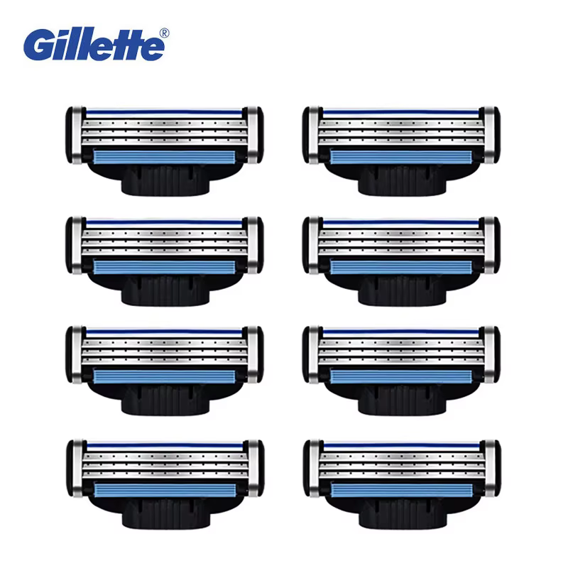 Véritable Gillette Mach 3 Rasage Lames de Rasoir Pour Hommes Marque La Lame À Raser Avec 8
