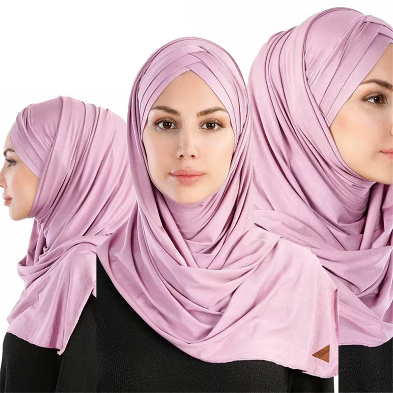Hijab musulman instantané en coton uni doux pour femme, écharpe en jersey, châles et enveloppes, écharpe de sauna prête à porter, nouveau, 2023