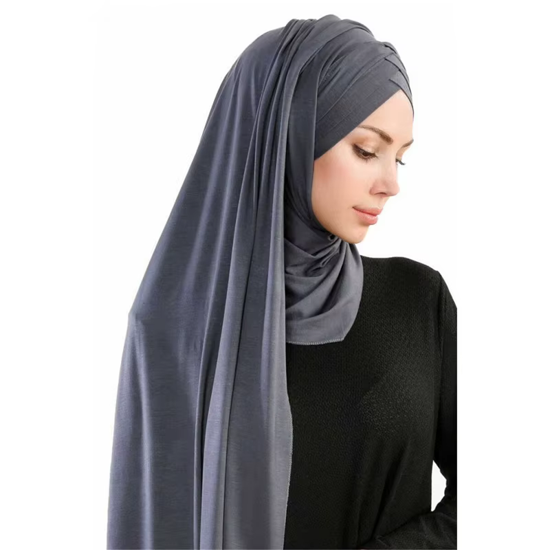 Hijab musulman instantané en coton uni doux pour femme, écharpe en jersey, châles et enveloppes, écharpe de sauna prête à porter, nouveau, 2023