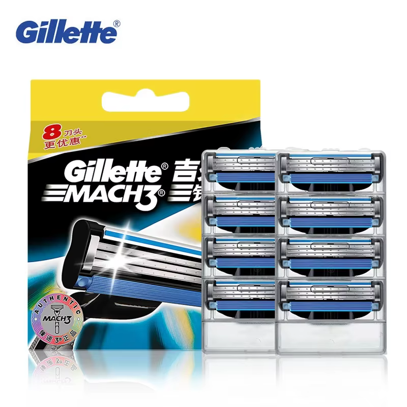 Véritable Gillette Mach 3 Rasage Lames de Rasoir Pour Hommes Marque La Lame À Raser Avec 8