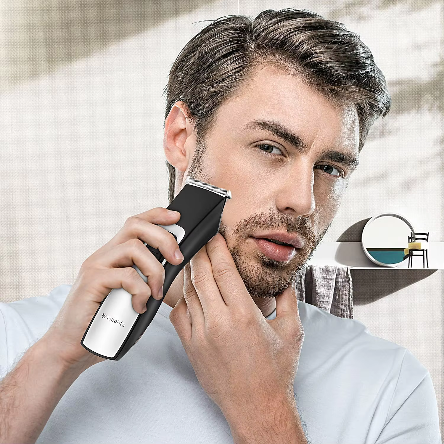 HTC – tondeuse à barbe électrique sans fil pour hommes