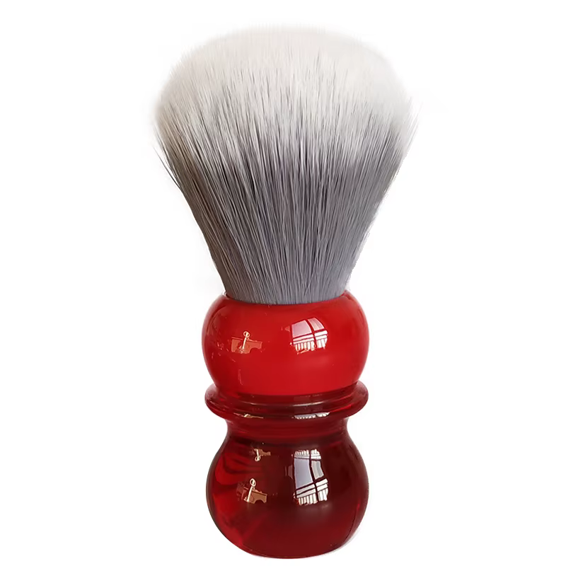 Dscosmetic Kensurfs Brosse à raser à poils doux avec manche en résine rouge