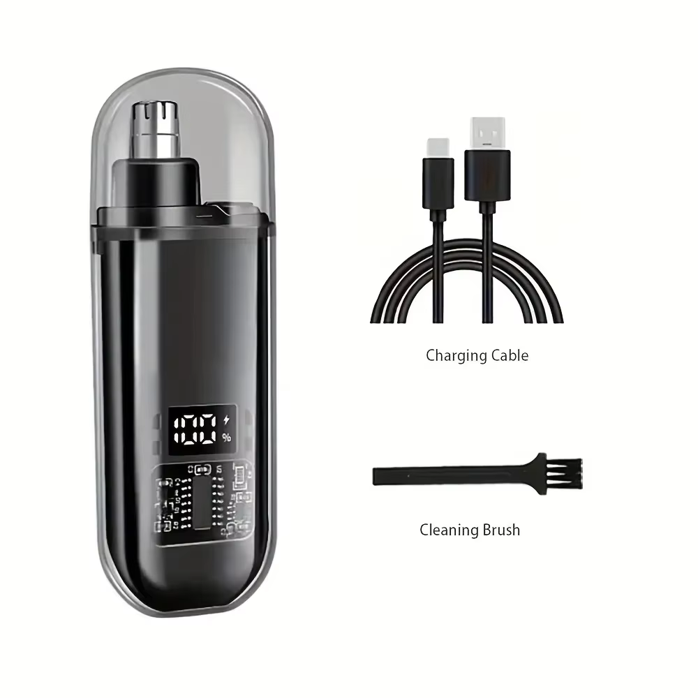 Tondeuse à poils du nez et des oreilles pour hommes - Rechargeable par USB C