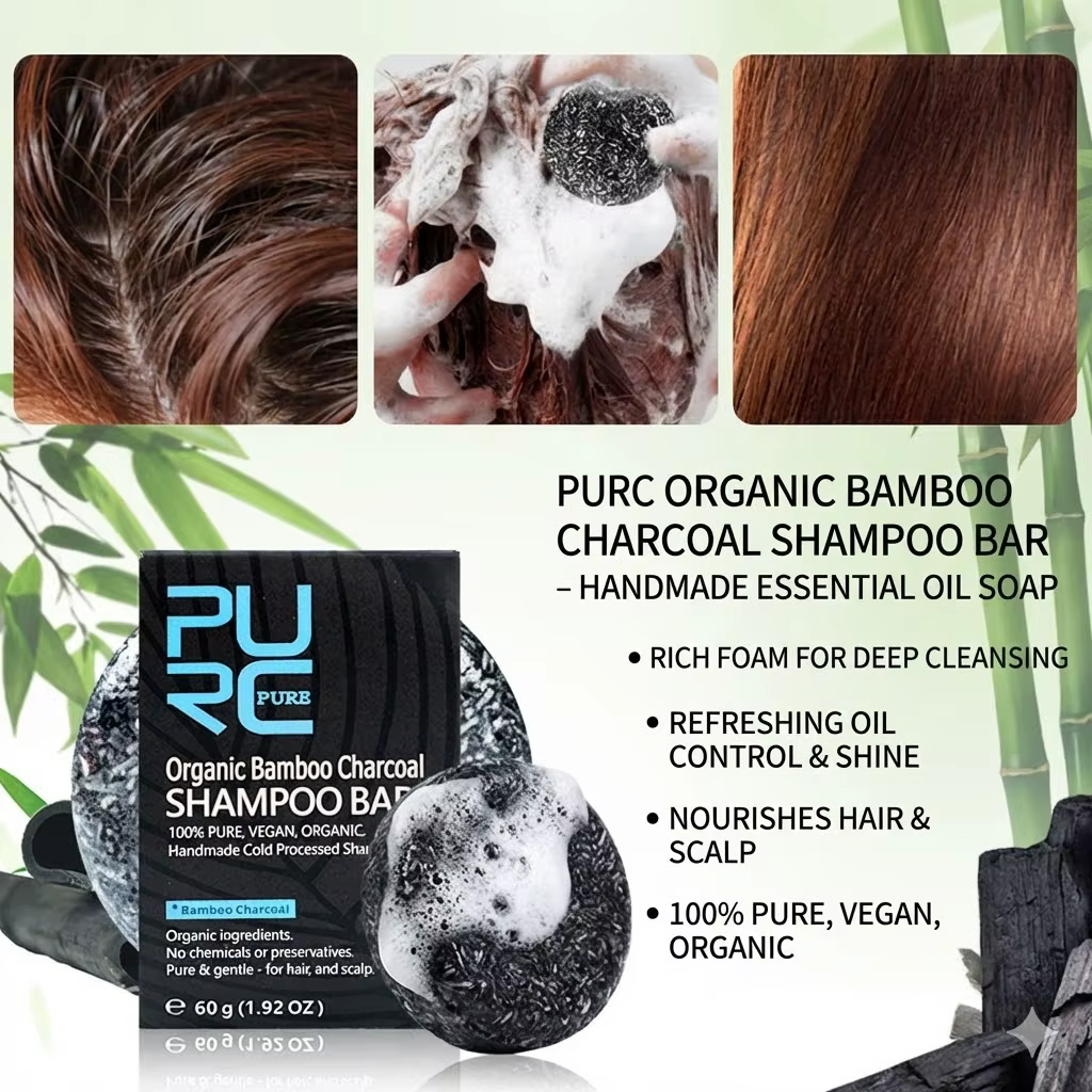 Savon solide au charbon de bambou fait main PURC