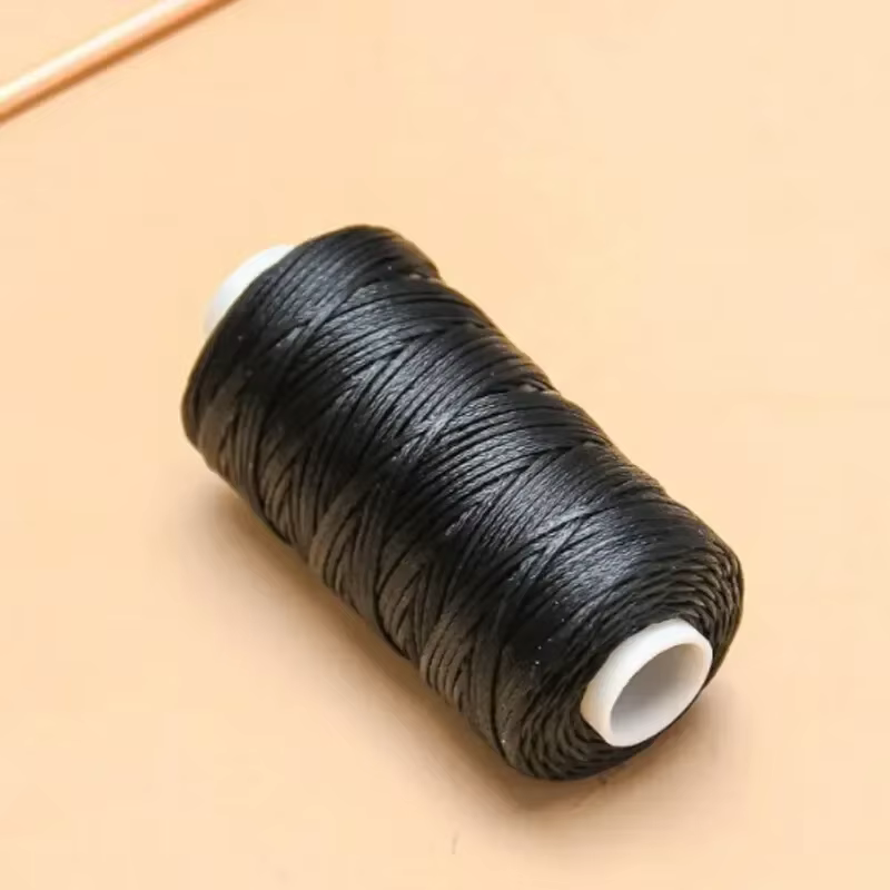 Fil ciré plat 150D, diamètre 0.8mm, fil spécialisé pour cuir, Durable, sans dénudage, ustensiles de couture du cuir, 1 pièce