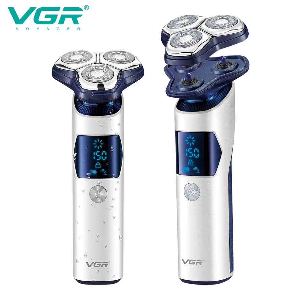 VGR 3D Pro rasoir électrique pour hommes lavable barbe rotatif