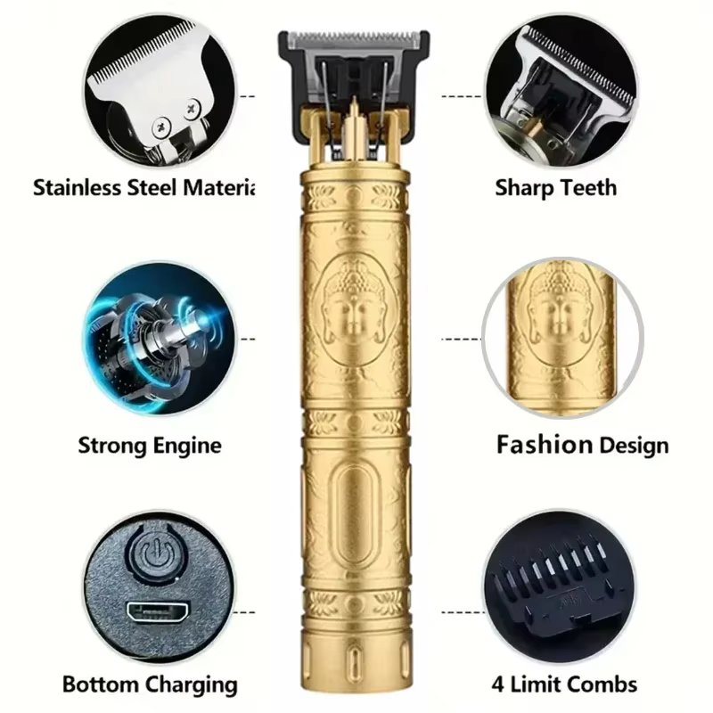 Tondeuse à cheveux professionnelle T9/accessoires pour hommes | Charge rapide USB