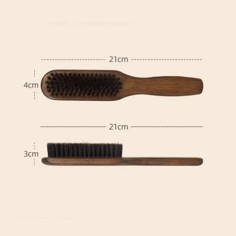 Brosse à barbe en poils de sanglier avec manche en bois