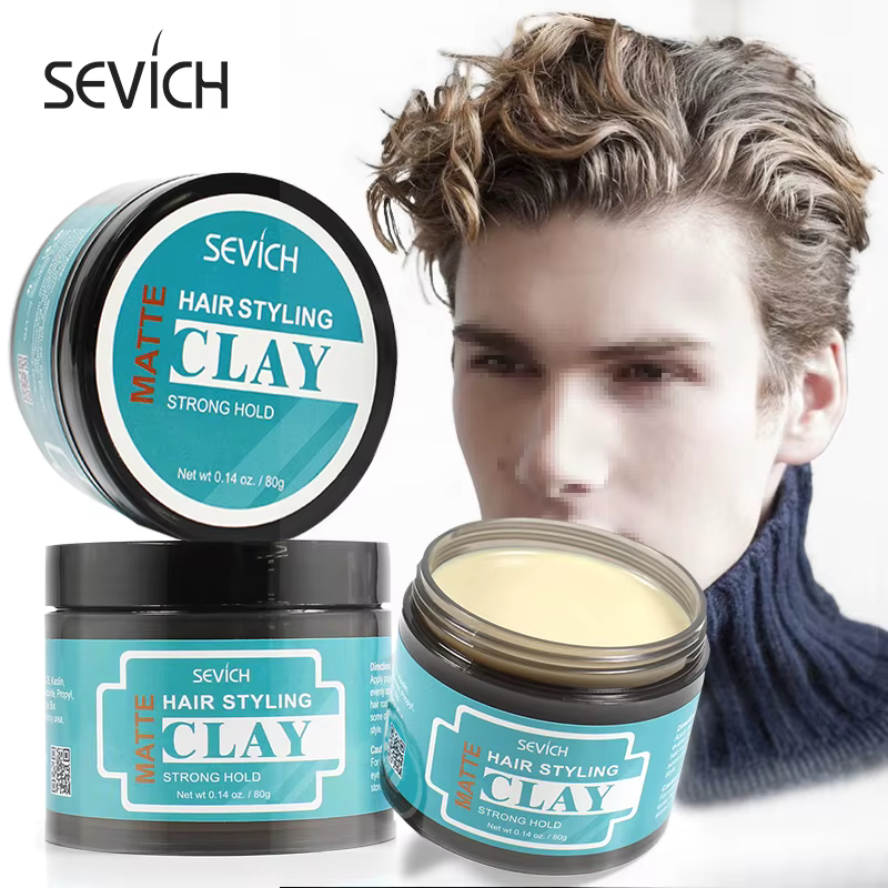 Sevich 80g cheveux argile brossée pour hommes forte tenue coiffure fini
